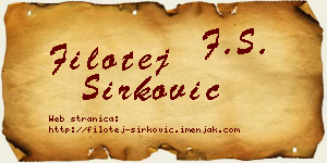 Filotej Sirković vizit kartica